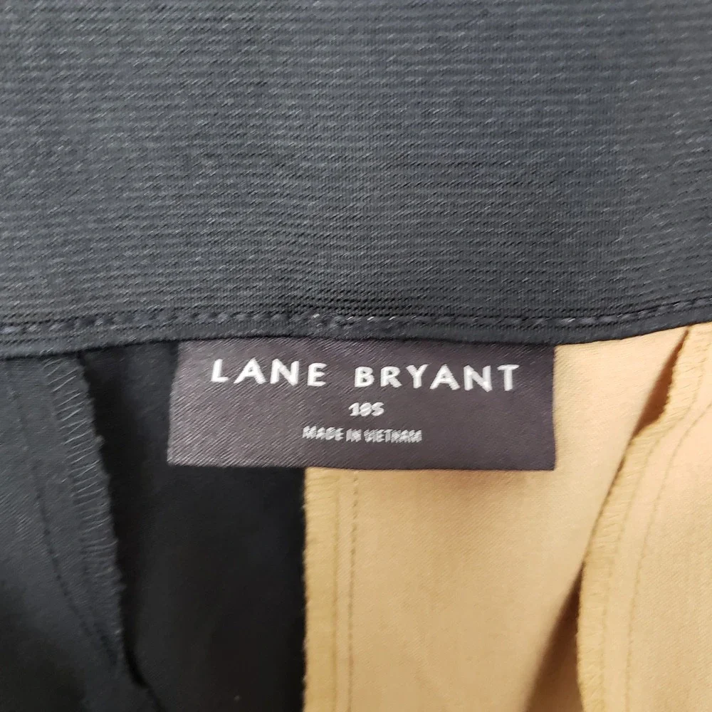 Lane Bryant Size 18S Two Tone Dress Pants‎ Black Gold Elevated Office Cocktail